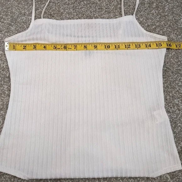 (2/$25) SWS ribbed bodysuit spaghetti strap white - Picture 11 of 12